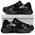 White And Black Capricorn Sign Print Black Chunky Shoes