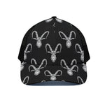 White And Black Capricorn Sign Print Black Mesh Trucker Cap