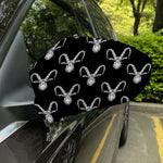 White And Black Capricorn Sign Print Car Side Mirror Covers