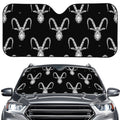 White And Black Capricorn Sign Print Car Windshield Sun Shade