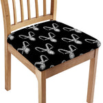 White And Black Capricorn Sign Print Chair Cushion Cover