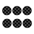 White And Black Capricorn Sign Print Coaster Set