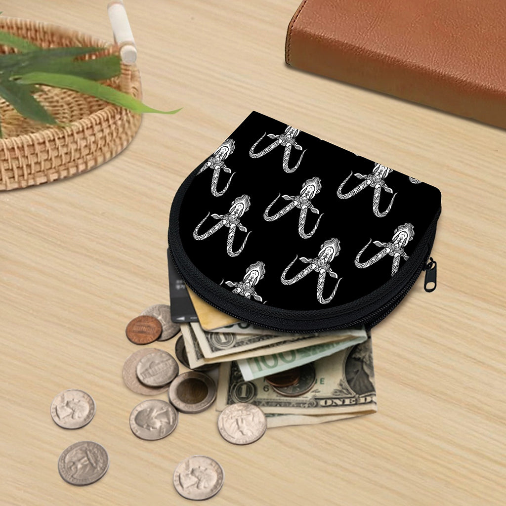 White And Black Capricorn Sign Print Coin Purse