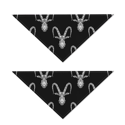White And Black Capricorn Sign Print Dog Bandana
