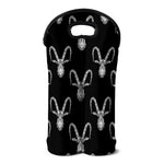 White And Black Capricorn Sign Print Double Neoprene Wine Tote
