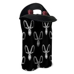 White And Black Capricorn Sign Print Double Neoprene Wine Tote