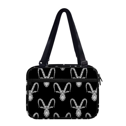 White And Black Capricorn Sign Print Double Strap Bible Bag