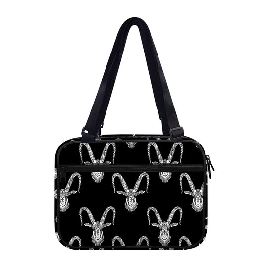 White And Black Capricorn Sign Print Double Strap Bible Bag