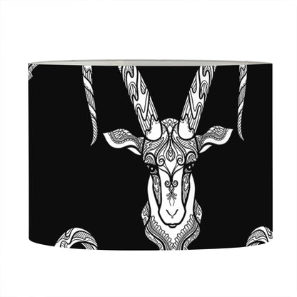 White And Black Capricorn Sign Print Drum Lamp Shade