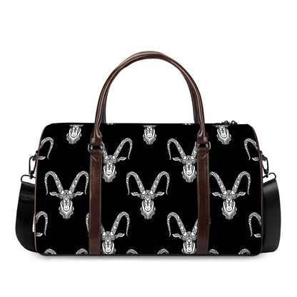 White And Black Capricorn Sign Print Duffle Bag