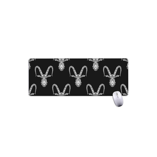 White And Black Capricorn Sign Print Extended Mouse Pad