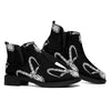 White And Black Capricorn Sign Print Flat Ankle Boots