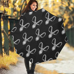 White And Black Capricorn Sign Print Foldable Umbrella