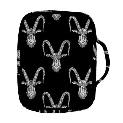 White And Black Capricorn Sign Print Front Pocket Bible Bag