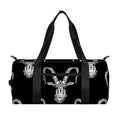 White And Black Capricorn Sign Print Gym Bag