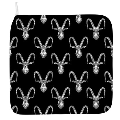 White And Black Capricorn Sign Print Hand Towel
