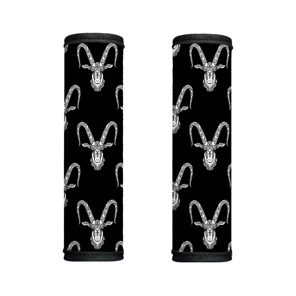 White And Black Capricorn Sign Print Handle Covers