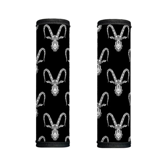 White And Black Capricorn Sign Print Handle Covers