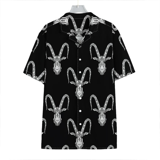 White And Black Capricorn Sign Print Hawaiian Shirt