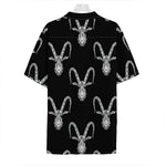 White And Black Capricorn Sign Print Hawaiian Shirt