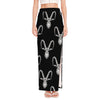 White And Black Capricorn Sign Print High Slit Maxi Skirt