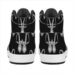 White And Black Capricorn Sign Print High Top Leather Sneakers