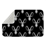 White And Black Capricorn Sign Print Indoor Door Mat