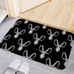 White And Black Capricorn Sign Print Indoor Door Mat