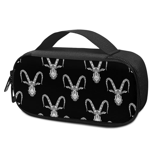 White And Black Capricorn Sign Print Insulin Cooler Travel Case