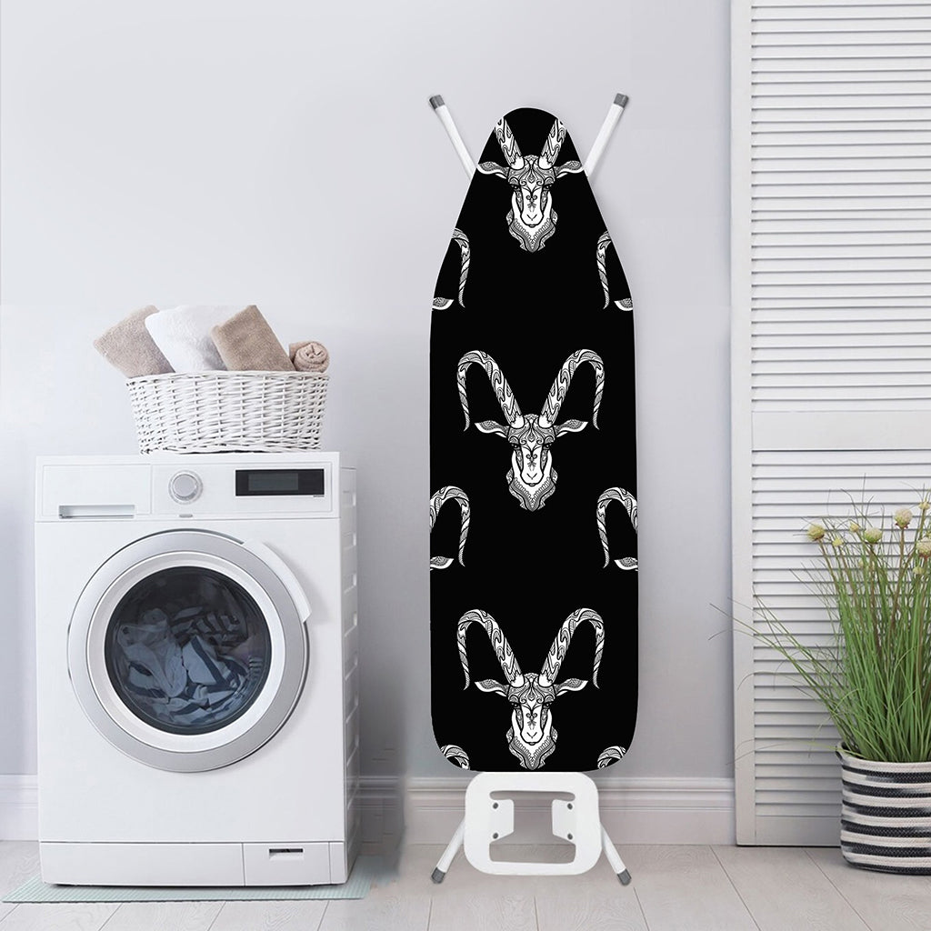 White And Black Capricorn Sign Print Ironing Board Cover
