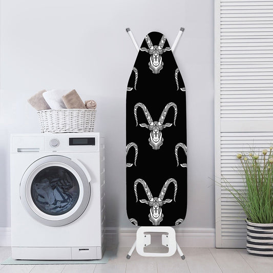 White And Black Capricorn Sign Print Ironing Board Cover