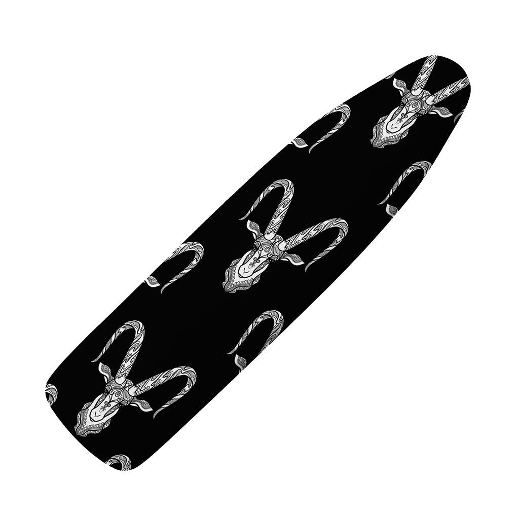White And Black Capricorn Sign Print Ironing Board Cover