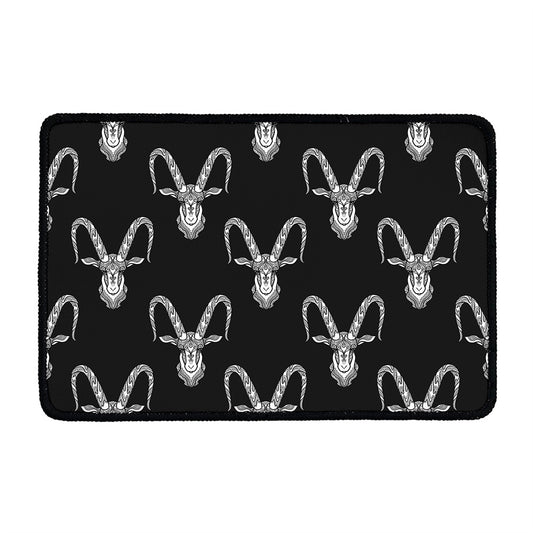 White And Black Capricorn Sign Print Kitchen Mat