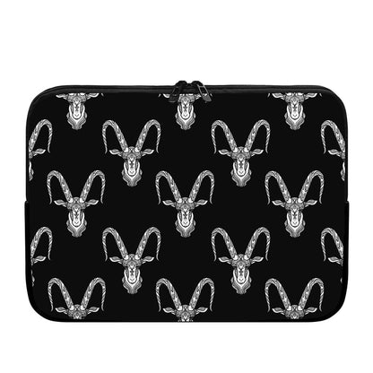 White And Black Capricorn Sign Print Laptop Sleeve