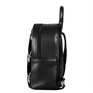 White And Black Capricorn Sign Print Leather Backpack