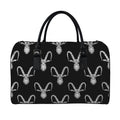 White And Black Capricorn Sign Print Leather Duffel Bag