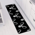 White And Black Capricorn Sign Print Long Kitchen Mat
