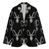 White And Black Capricorn Sign Print Men's Blazer