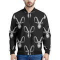 White And Black Capricorn Sign Print Men's Bomber Jacket