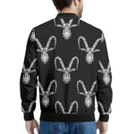 White And Black Capricorn Sign Print Men's Bomber Jacket
