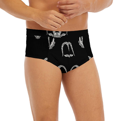 White And Black Capricorn Sign Print Men's Briefs