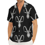 White And Black Capricorn Sign Print Men's Deep V-Neck Shirt