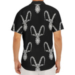 White And Black Capricorn Sign Print Men's Deep V-Neck Shirt