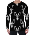 White And Black Capricorn Sign Print Men's Long Sleeve T-Shirt