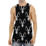 White And Black Capricorn Sign Print Men's Muscle Tank Top