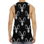 White And Black Capricorn Sign Print Men's Muscle Tank Top