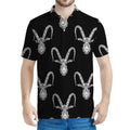 White And Black Capricorn Sign Print Men's Polo Shirt