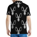 White And Black Capricorn Sign Print Men's Polo Shirt