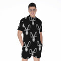 White And Black Capricorn Sign Print Men's Romper