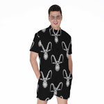 White And Black Capricorn Sign Print Men's Rompers